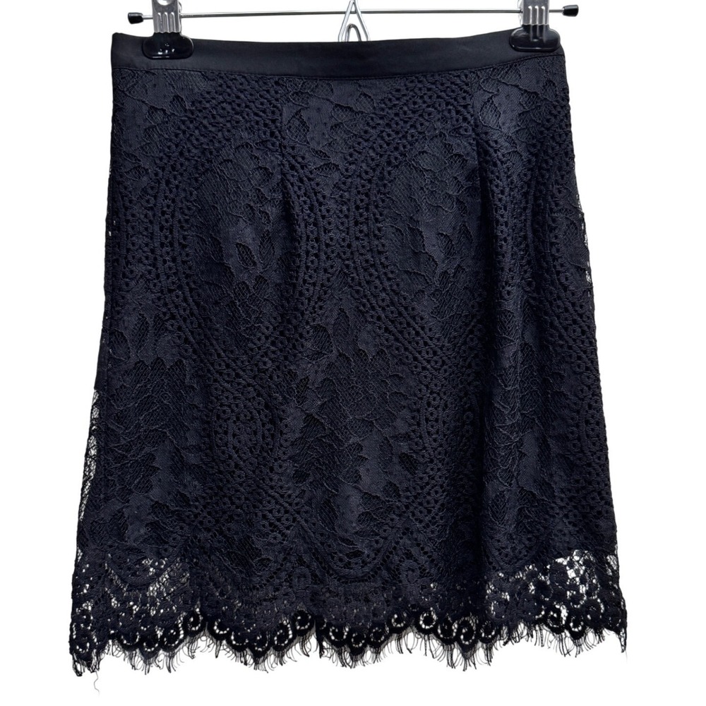 Band of Gypsies Lace Mini Skirt Eyelash Hem Black Size Medium Boho Festival Y2K